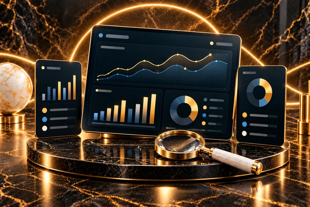 Ilustración de analítica e informes